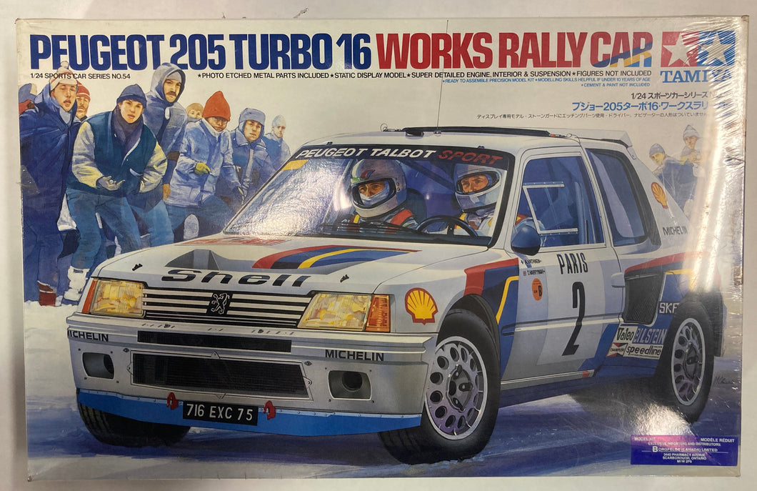 Tamiya Peugeot 205 Turbo 16 Works Rally Car 1/24 Scale